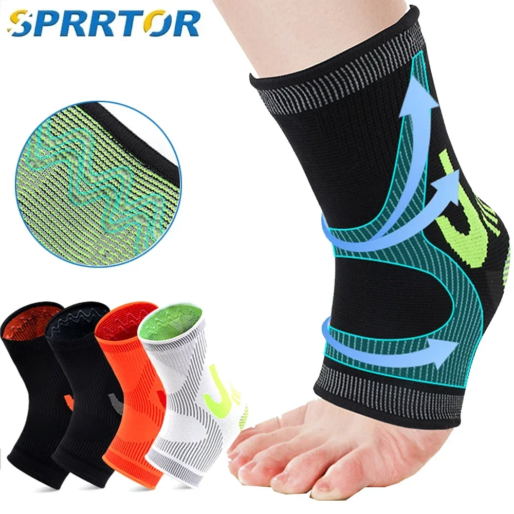 Ankle Brace Sock - 1個入り足首用圧縮スリーブ、男女兼用通気性足首サポート、腫れや捻挫用足首圧縮ソックス