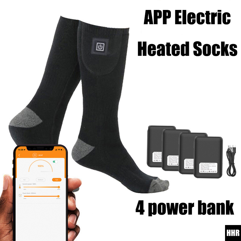 Thermal Sock Winter - スマートアプリ制御の加熱ソックス 5000mAh充電式電熱ソックス 男女兼用 冬用 アウトドアスポーツ ハイキング
