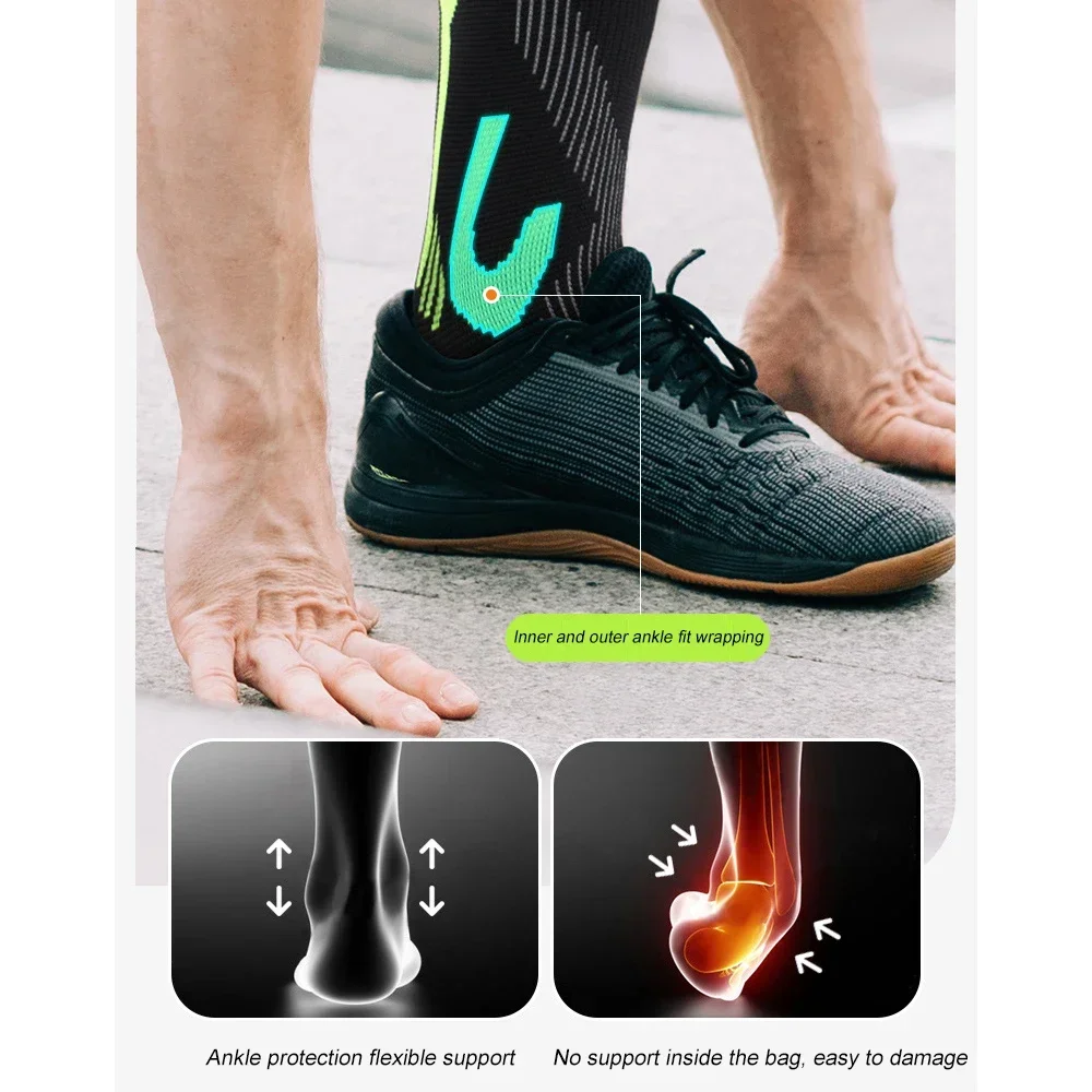 1個入り足首用圧縮スリーブ、男女兼用通気性足首サポート、腫れ - Ankle Brace Sock のレビューと価格
