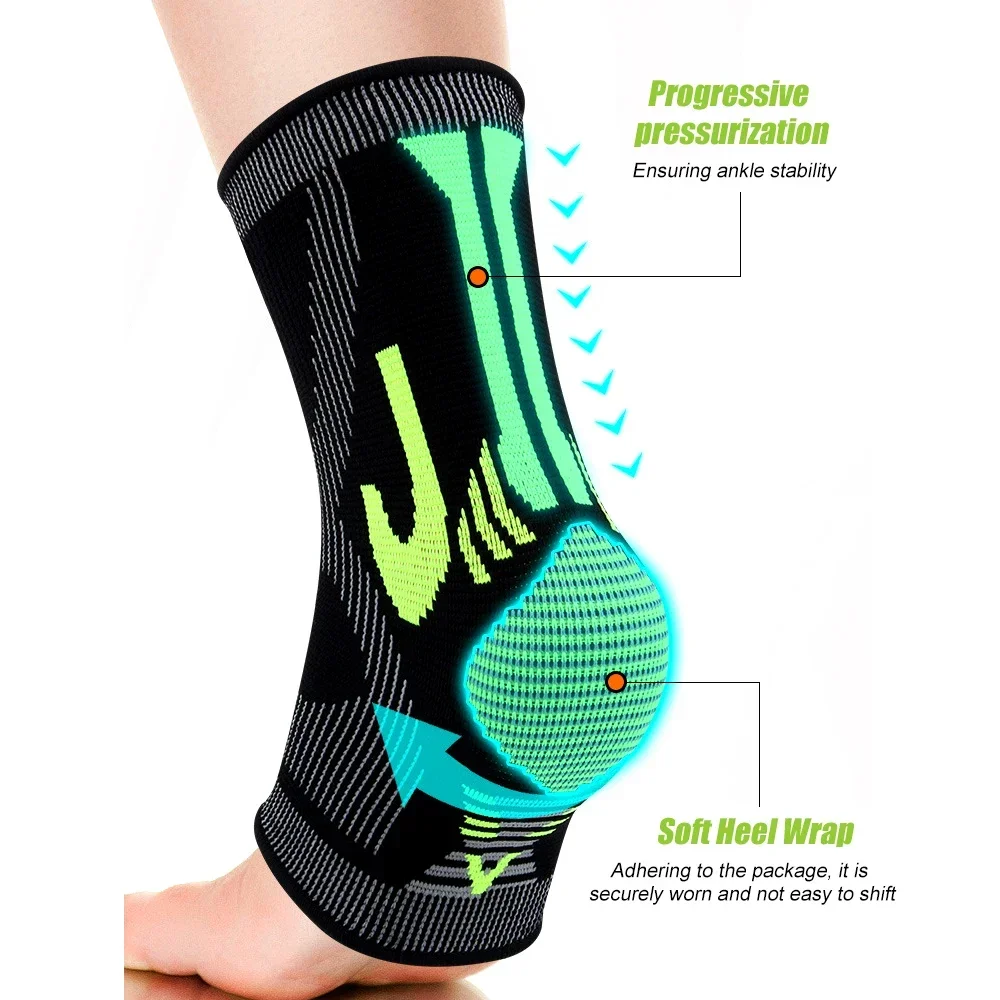 1個入り足首用圧縮スリーブ、男女兼用通気性足首サポート、腫れ - Ankle Brace Sock のレビューと価格