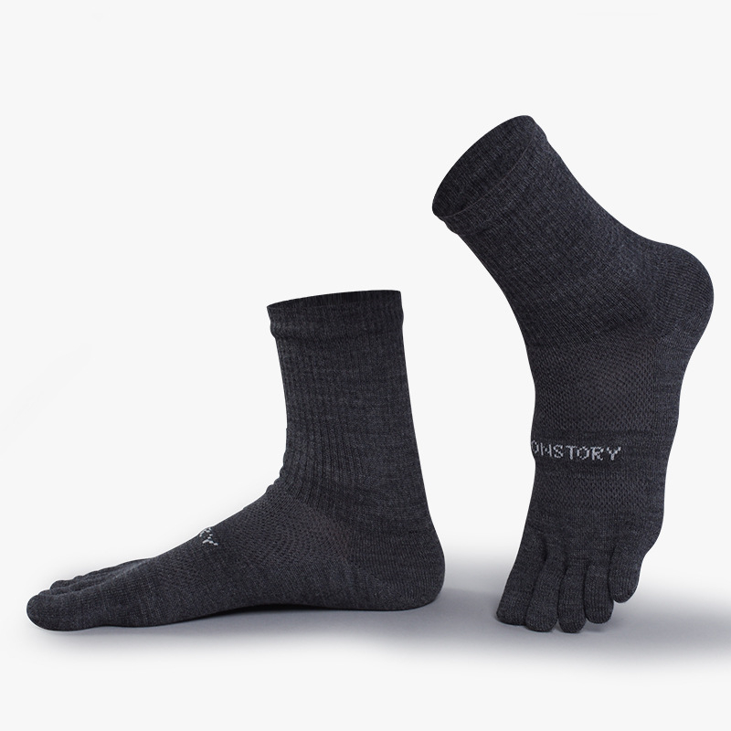 5足セット、厚手で暖かいメンズ用五本指ソックス。秋に最適で、 - Toe Sock Split のレビューと価格
