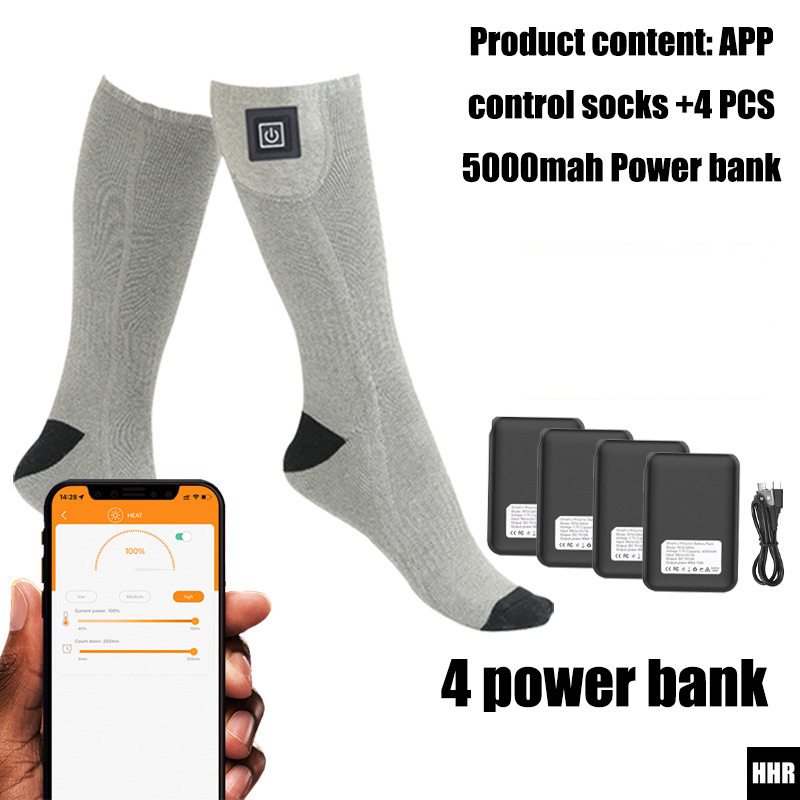 スマートアプリ制御の加熱ソックス 5000mAh充電式電熱ソ - Thermal Sock Winter のレビューと価格