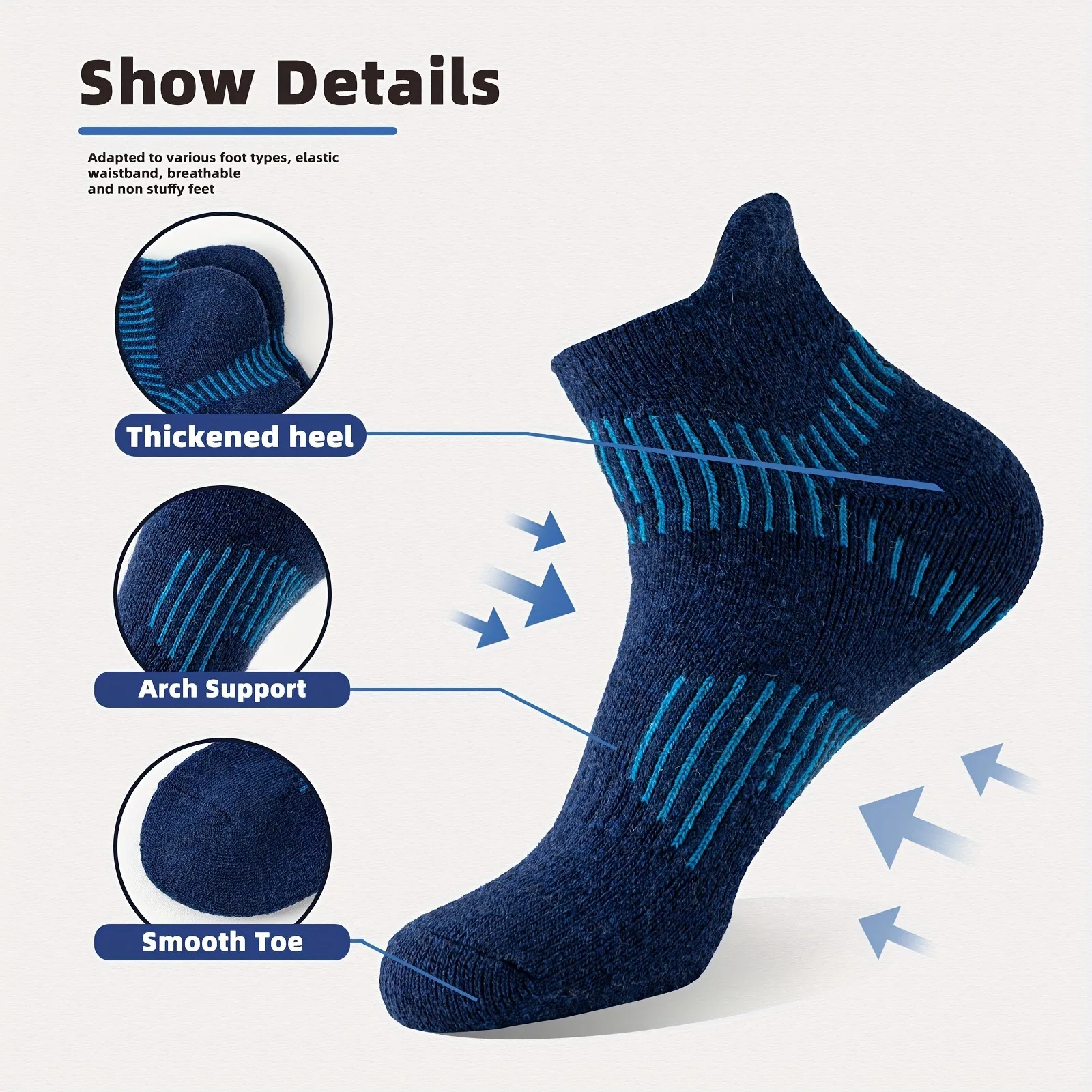 メンズ メリノウール アンクルハイキング ランニングソックス - Wool Hiking Sock のレビューと価格