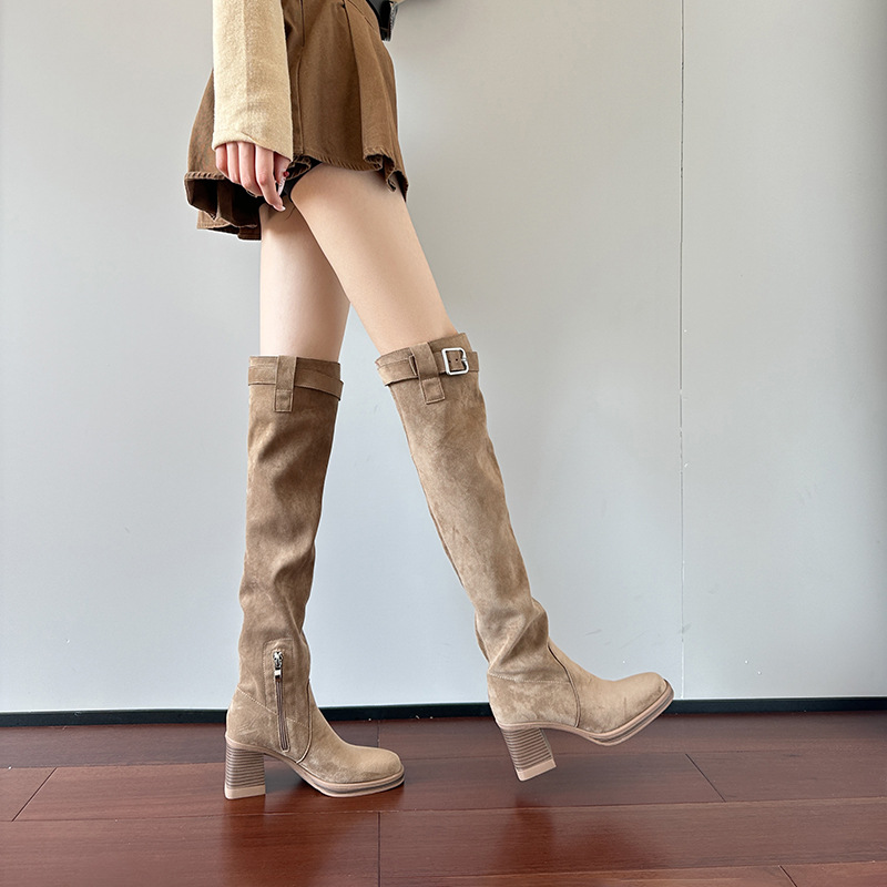 ハイヒールニーハイブーツ レディース 秋冬 2025 ロング - Knee High Sock Women のレビューと価格