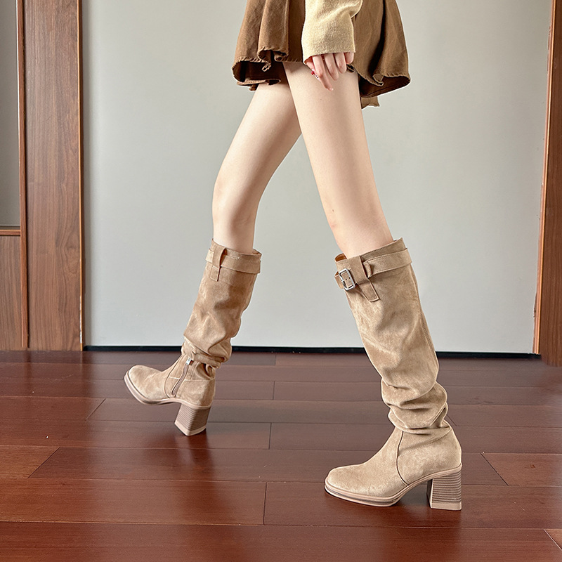 ハイヒールニーハイブーツ レディース 秋冬 2025 ロング - Knee High Sock Women のレビューと価格