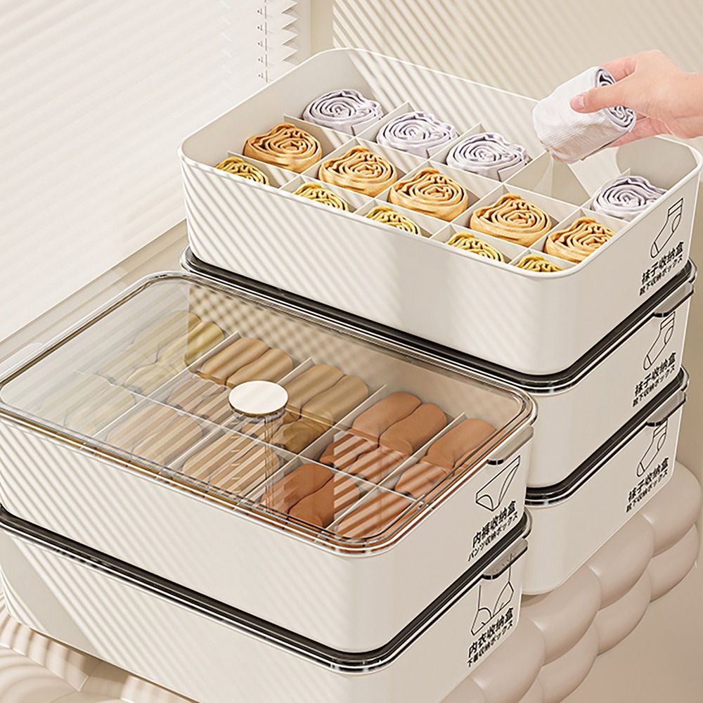 10/15グリッド下着収納ボックス（カバーケース付き）分類用 - Sock Organizer Tray のレビューと価格