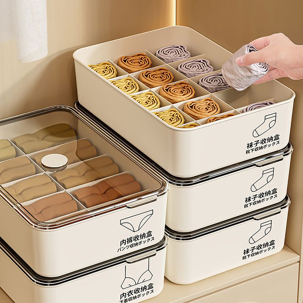 10/15グリッド下着収納ボックス（カバーケース付き）分類用 - Sock Organizer Tray のレビューと価格